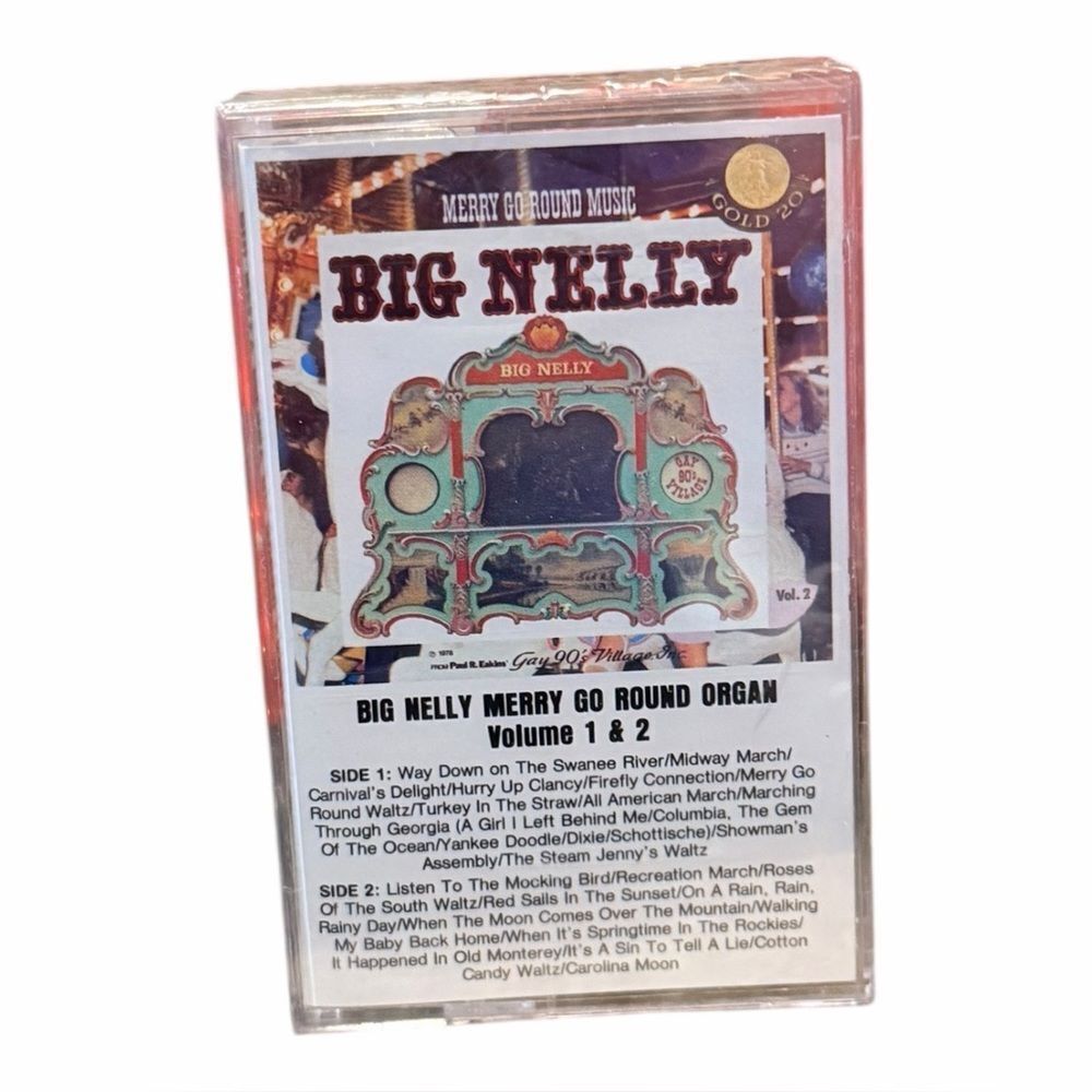 Big Nelly Merry Go Round Music cassette tape, Volume 1 & 2 Sealed Vintage 1978